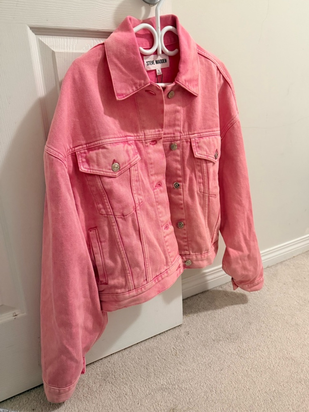 Steve Madden Pink Denim Jacket new with tag
